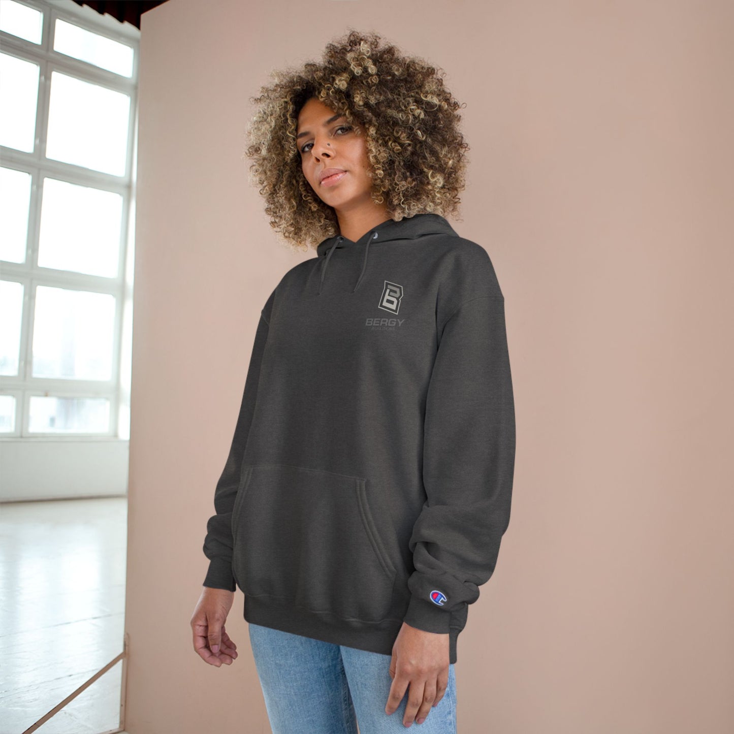 Bergy Logo Hoodie | Minimal Chest Emblem, Champion Hoodie