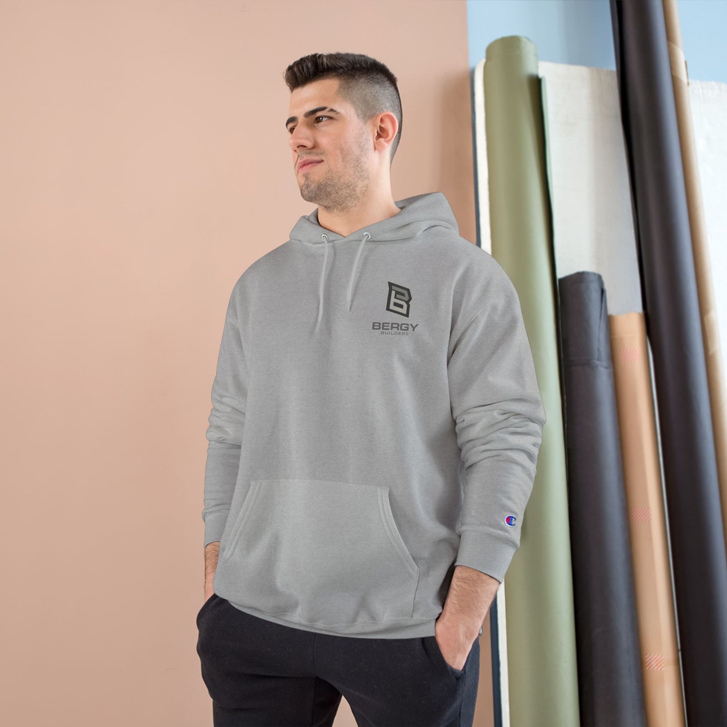 Bergy Logo Hoodie | Minimal Chest Emblem, Champion Hoodie