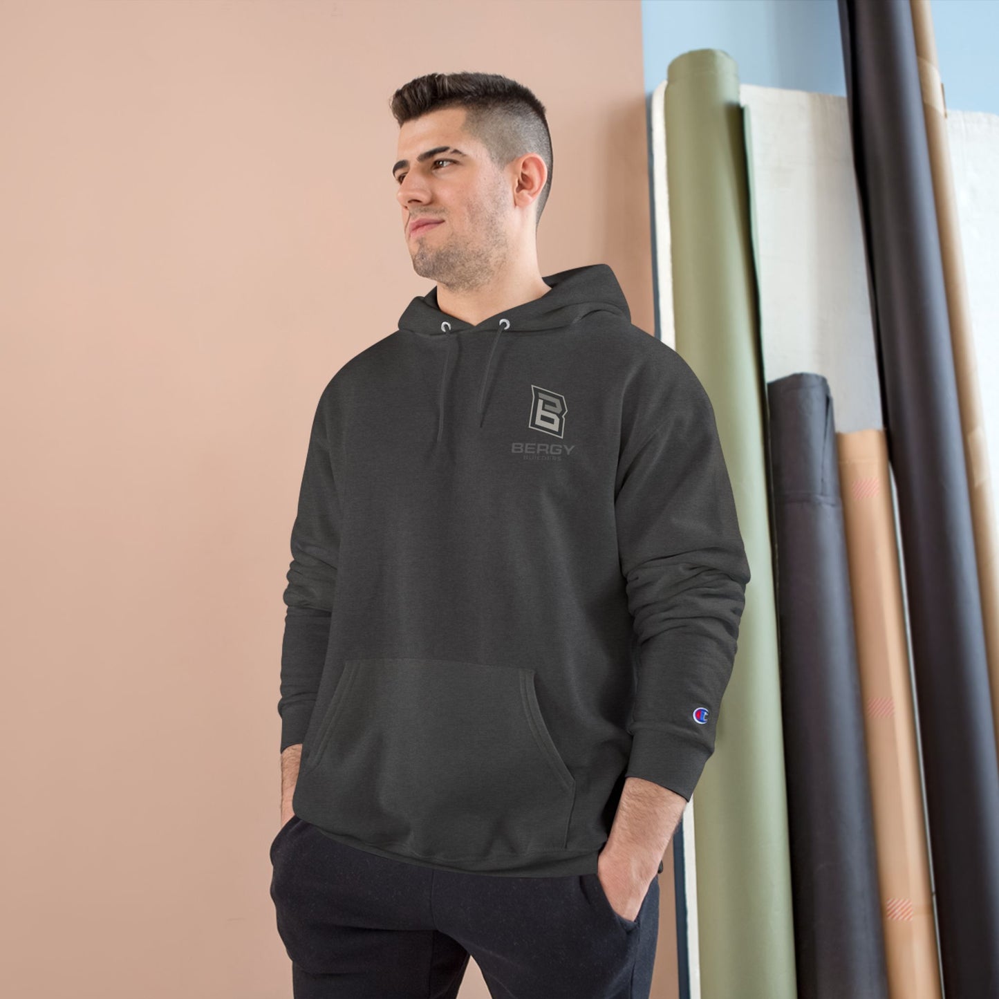 Bergy Logo Hoodie | Minimal Chest Emblem, Champion Hoodie