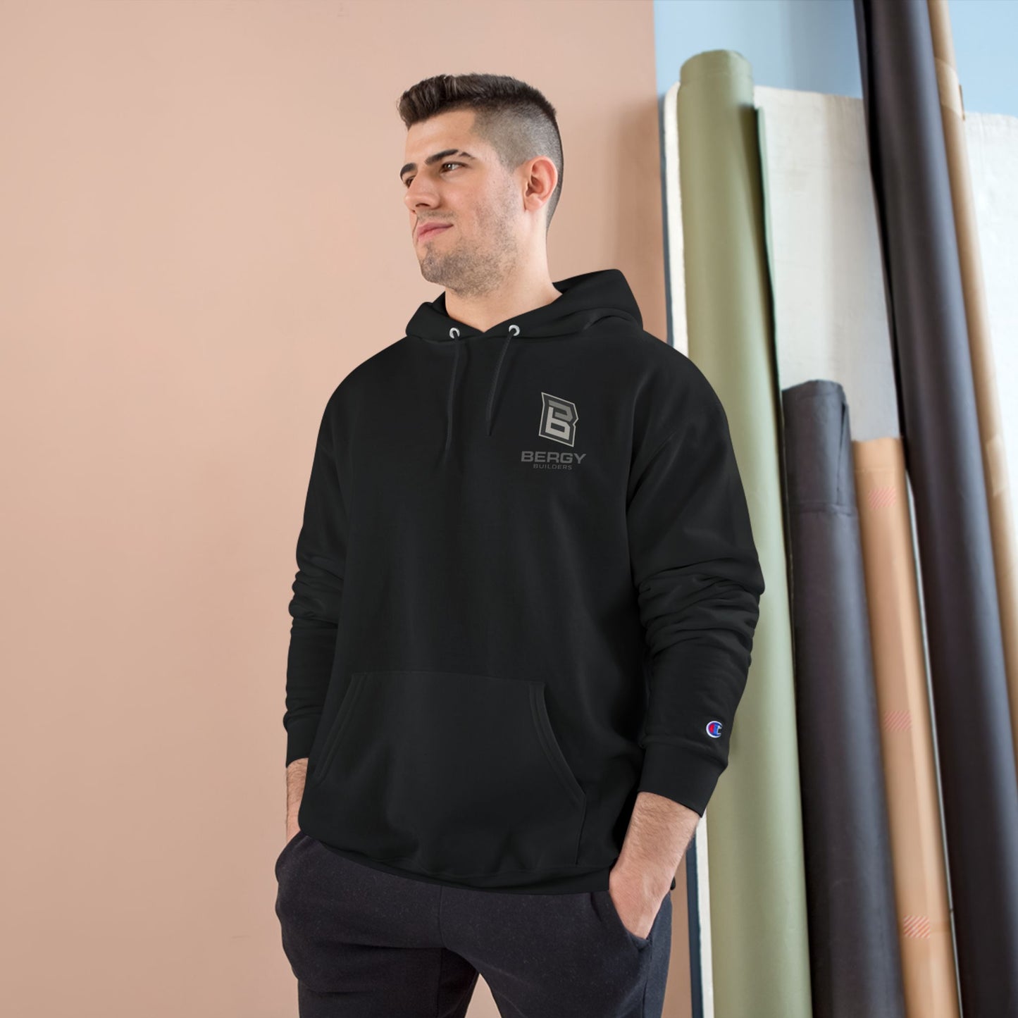 Bergy Logo Hoodie | Minimal Chest Emblem, Champion Hoodie