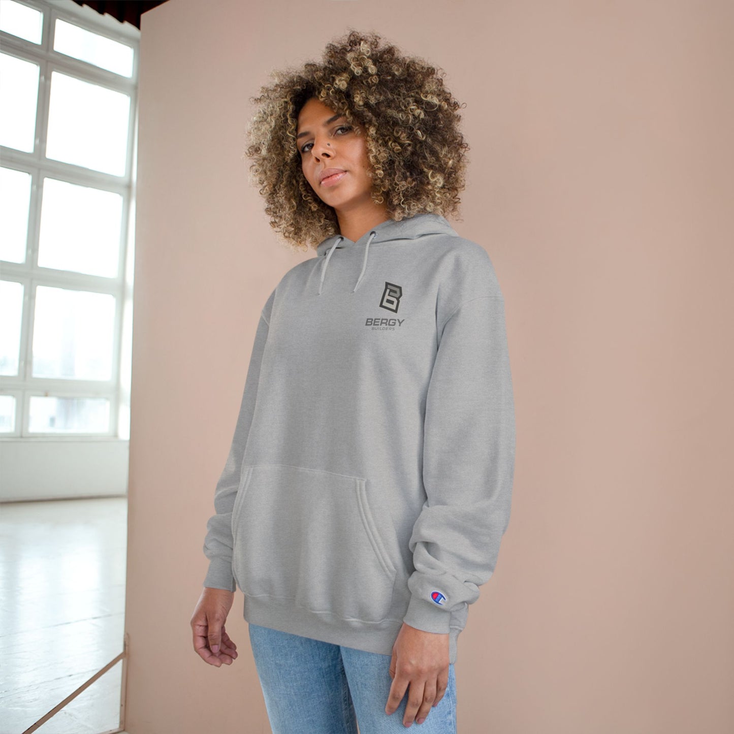 Bergy Logo Hoodie | Minimal Chest Emblem, Champion Hoodie