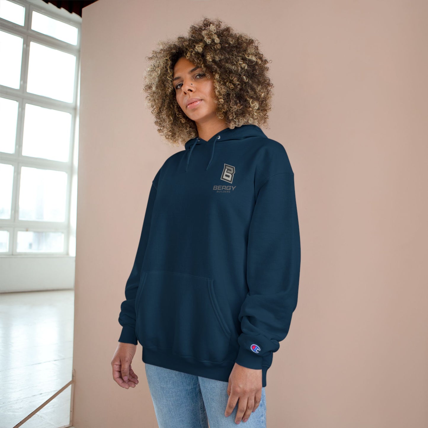 Bergy Logo Hoodie | Minimal Chest Emblem, Champion Hoodie