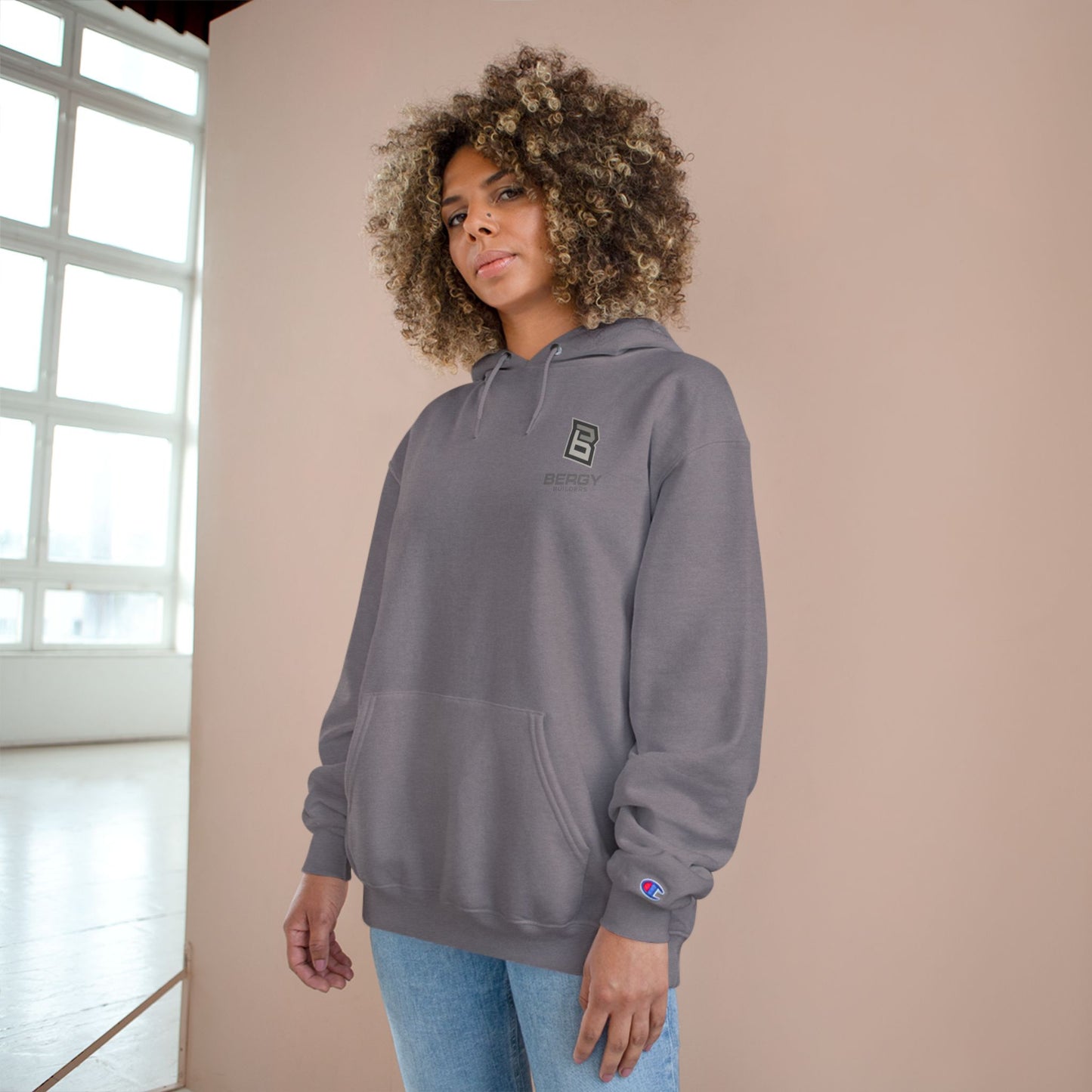 Bergy Logo Hoodie | Minimal Chest Emblem, Champion Hoodie