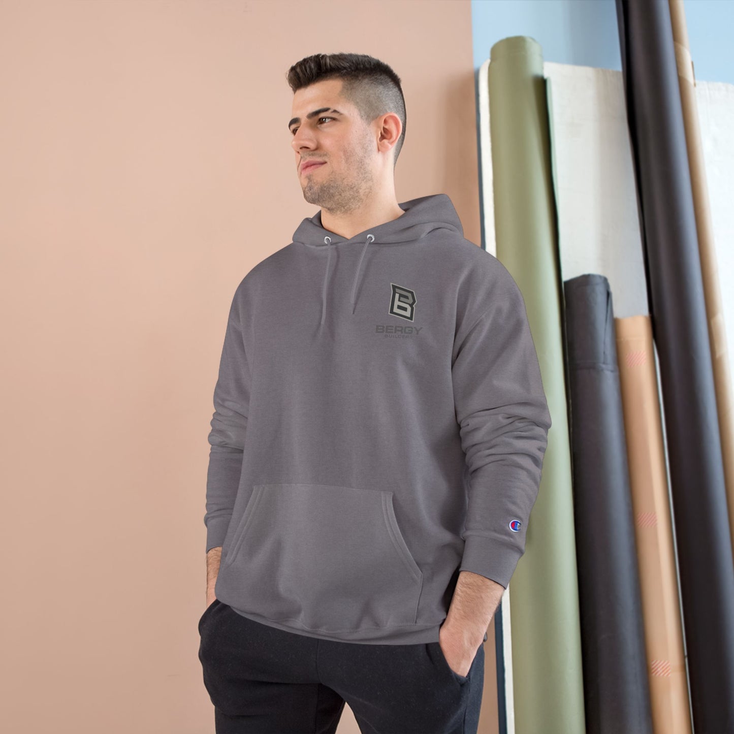 Bergy Logo Hoodie | Minimal Chest Emblem, Champion Hoodie