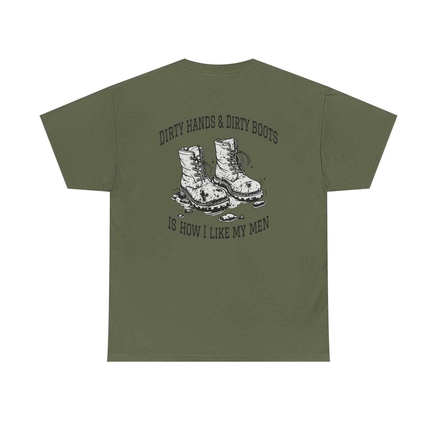 Graphic Tee — "Dirty Hands & Dirty Boots" Distressed Boots Country T‑Shirt