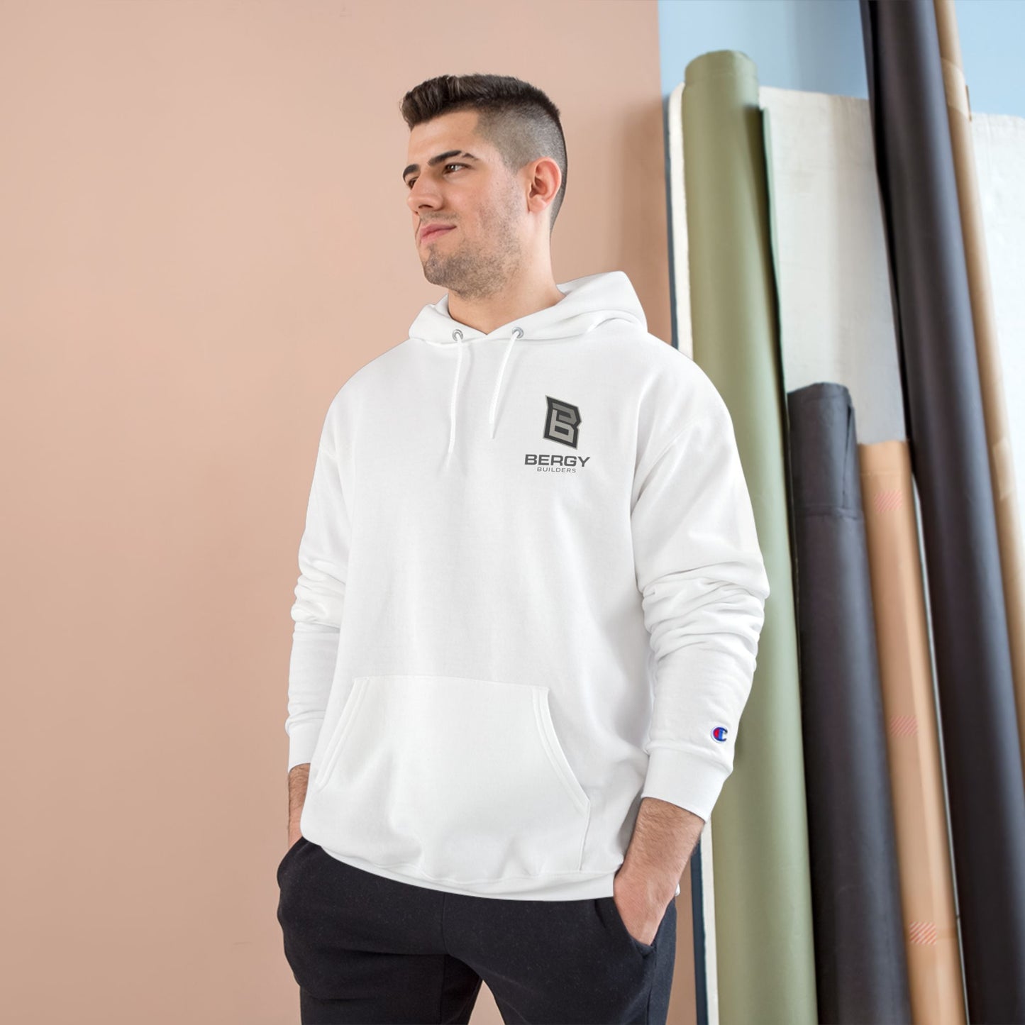 Bergy Logo Hoodie | Minimal Chest Emblem, Champion Hoodie