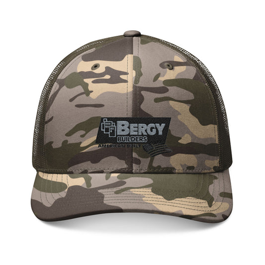 Camo Trucker Hat — Embroidered Bergy Outdoors Logo