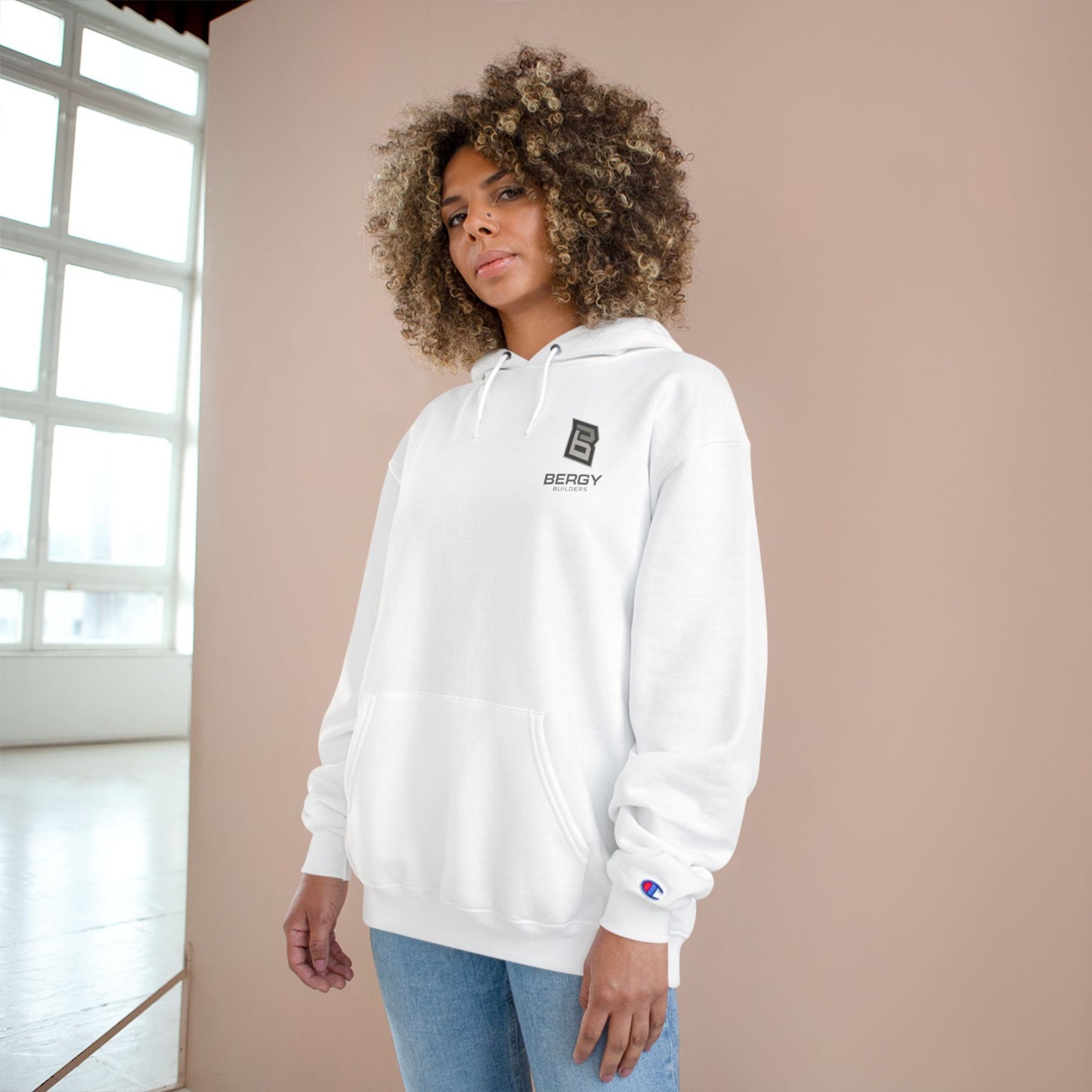 Bergy Logo Hoodie | Minimal Chest Emblem, Champion Hoodie