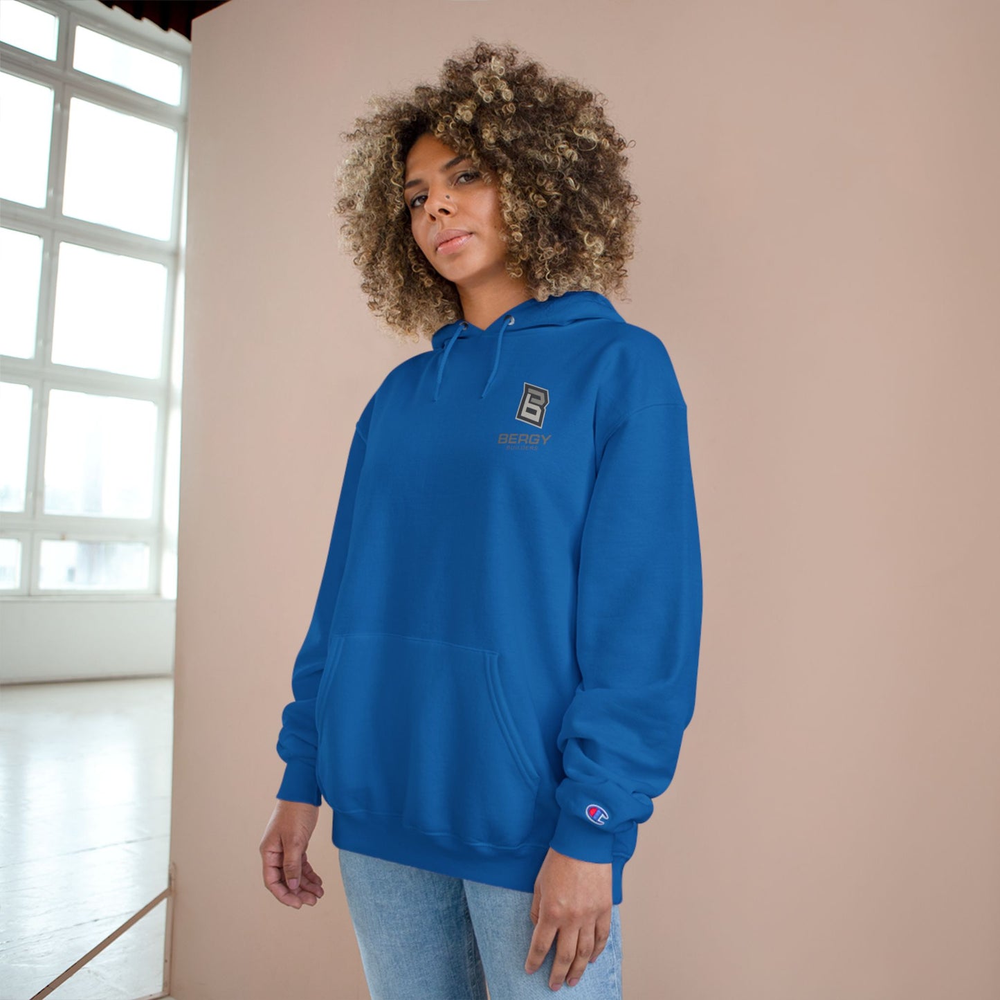 Bergy Logo Hoodie | Minimal Chest Emblem, Champion Hoodie